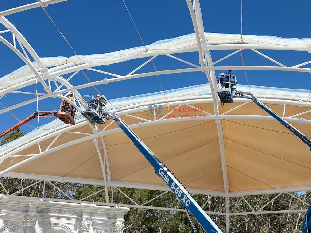 跨越山海的建筑新章！澳大利亞噴泉廣場天幕火熱建設中