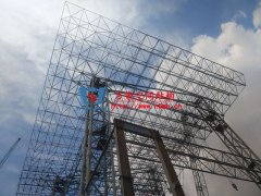 印尼全天候碼頭倉庫屋面膜結構工程鋼結構安裝即將完成