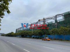 清遠磁懸浮項目蓮湖車站鋼-膜結(jié)構(gòu)工程鋼結(jié)構(gòu)接近尾聲